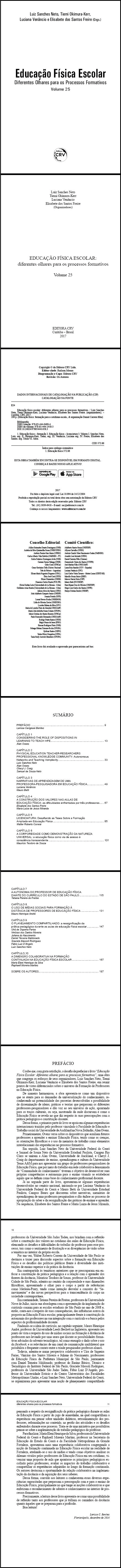 EDUCAÇÃO FÍSICA ESCOLAR:<br> diferentes olhares para os processos formativos<br> Volume 25